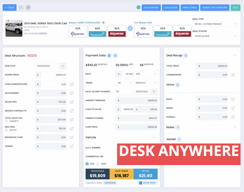 Desk Anywhere with Get My Auto CRM