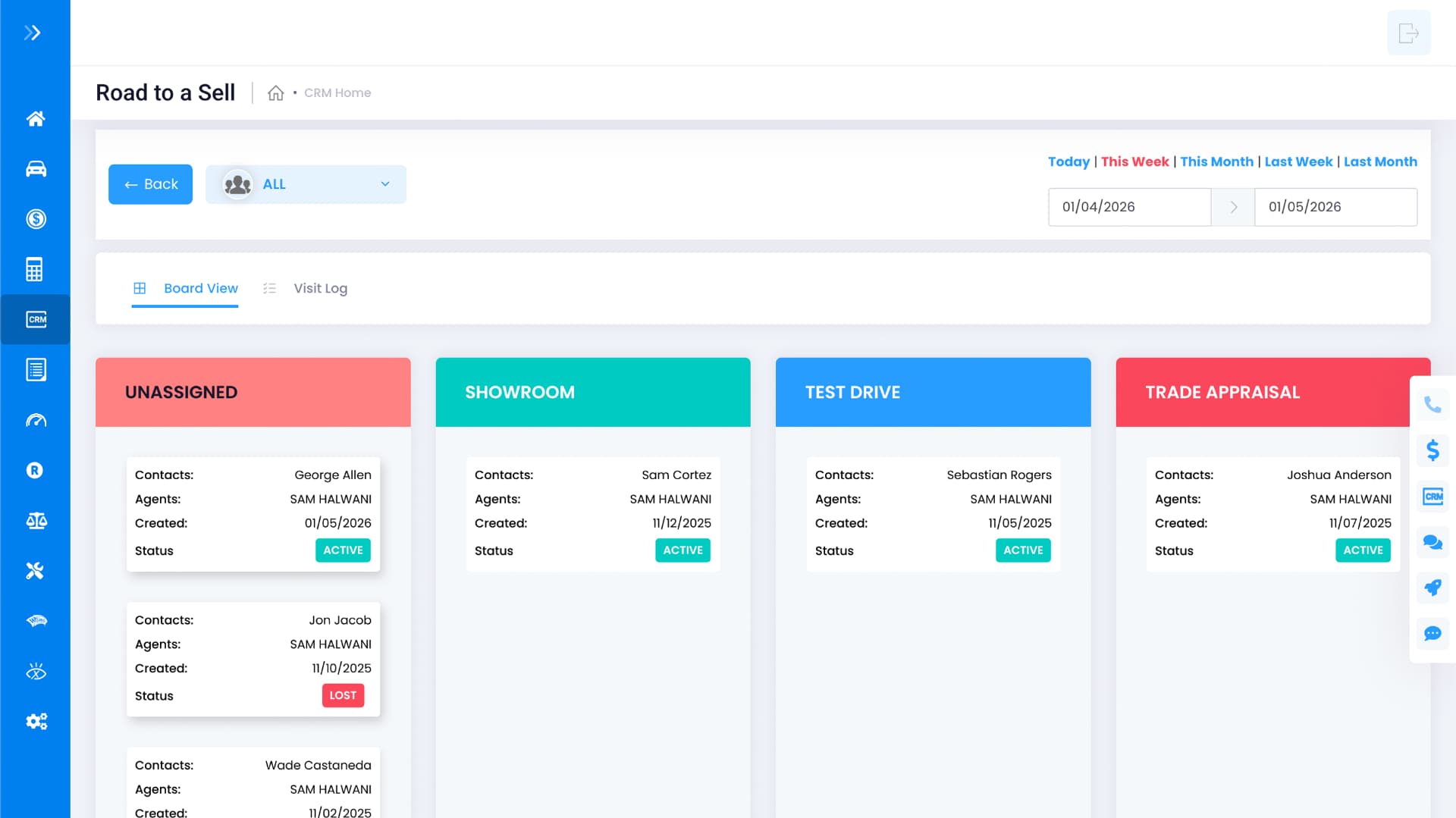 Visual Sales Pipeline - Road to a Sale, see every deal at a glance