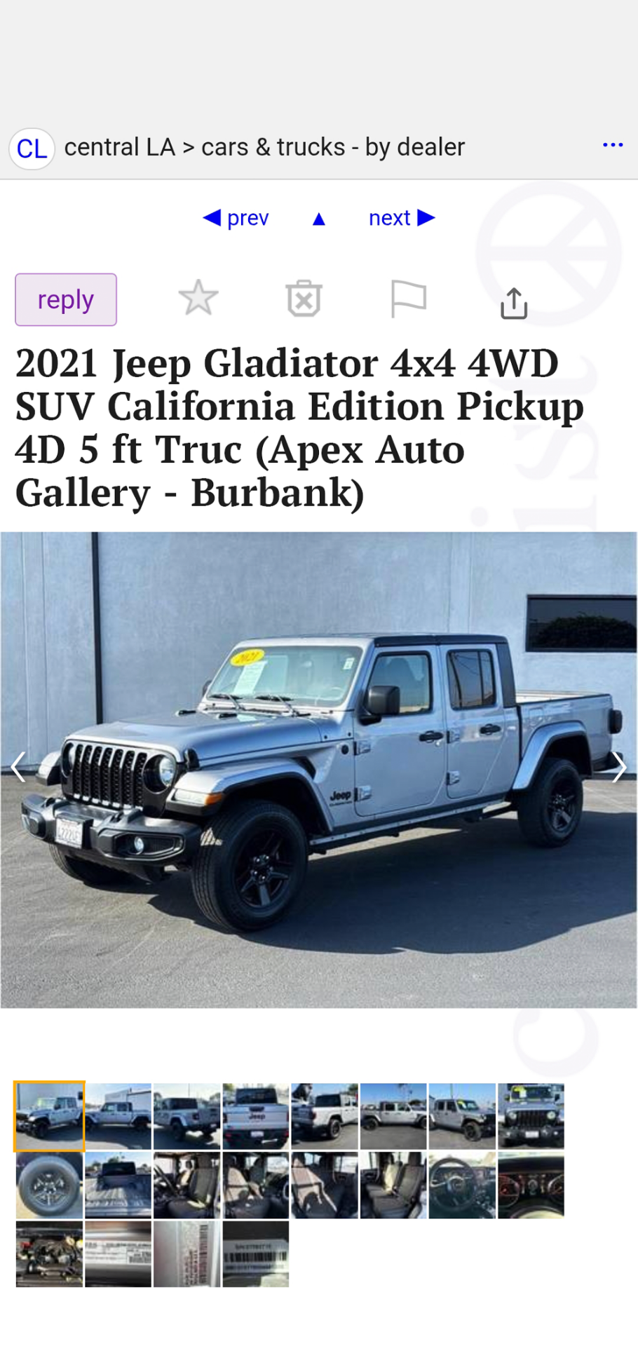 Craigslist Posting Mobile View