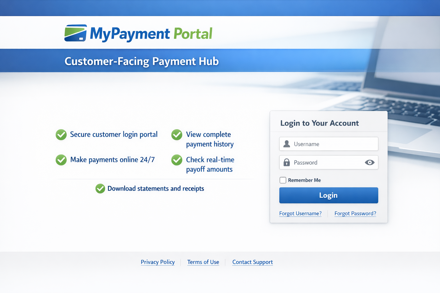 MyPayment Portal customer-facing payment hub