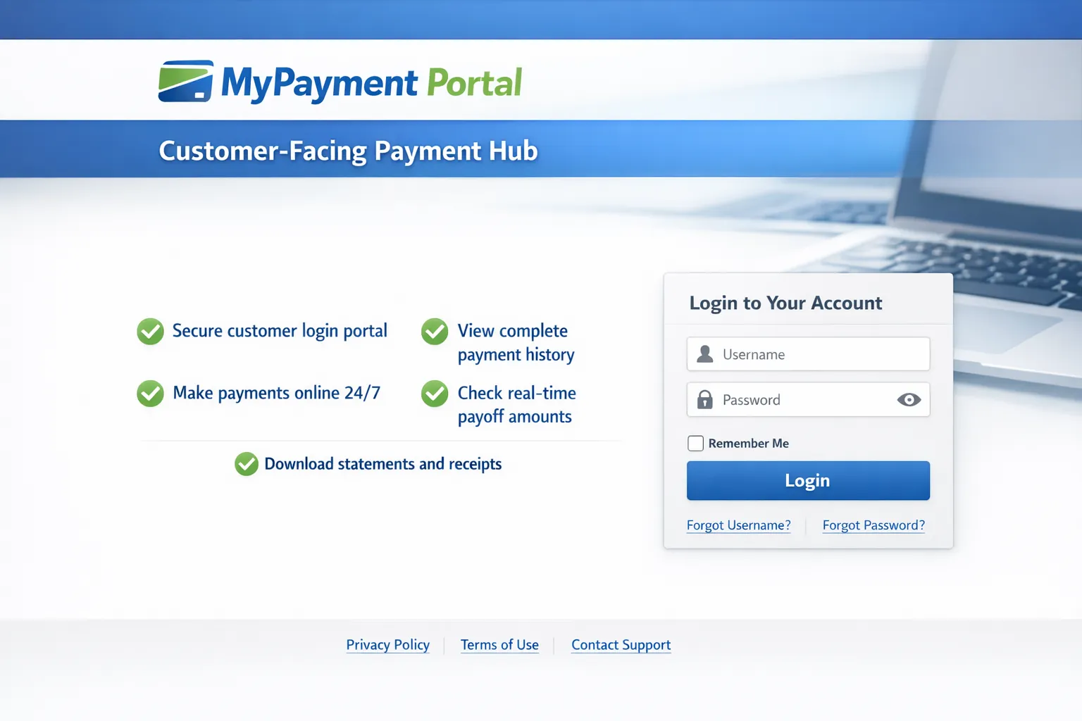 MyPayment Portal customer-facing payment hub