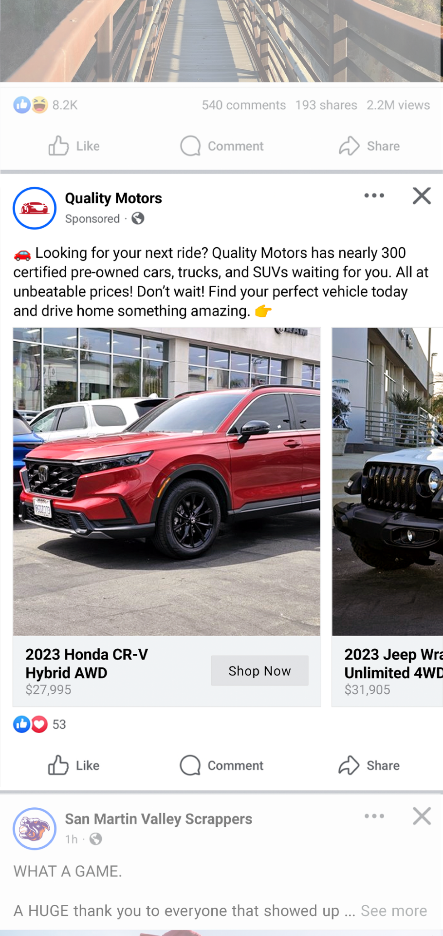 Social Media Marketing Mobile View