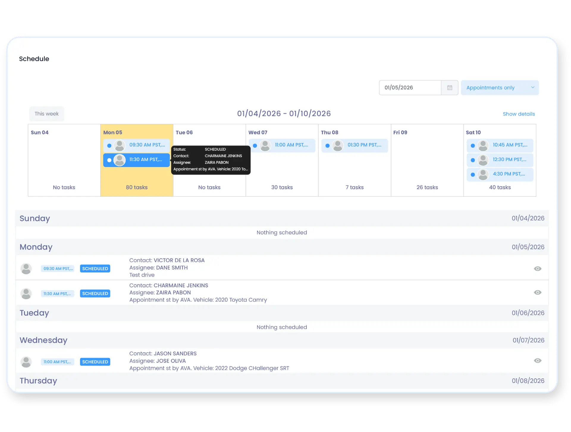 Task & Appointment Management - Never miss another follow-up